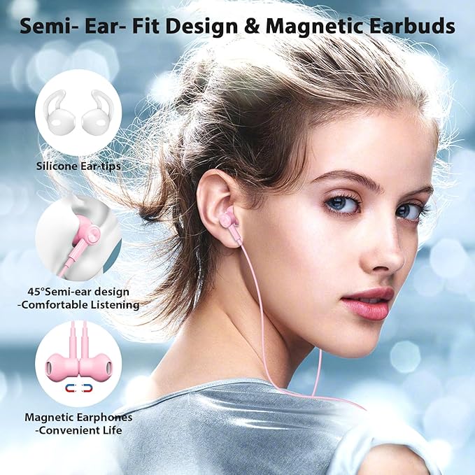 USB C Headphones with Microphone for iPhone 17 Pro Max 17e 16e 16 15 Plus,Type-C Headphones for Google Pixel 10a Wired Earbuds Magnetic Sport Earphone for iPad/OnePlus 15/Samsung S26 S25 Flip 6 Fold 7