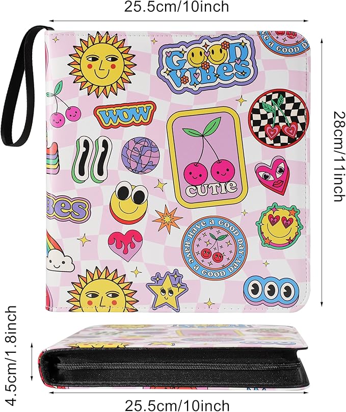 240 Pockets Portable Binder Photo Album Book For i-Type Square Polaroid Photos and Instax Wide Film Pictures (Girly Texture)