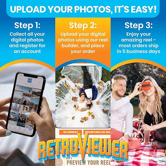 Custom Viewfinder Reel Plus RetroViewer - for Kids, & Adults, Classic Toys, Slide Viewer, Retro, Vintage, May Work in Old Toys (Red)