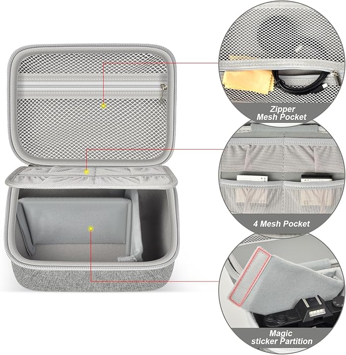 ANKHOH Vlogging Camera Case for Duluvulu/for Zostuic/for YIGLLO/for Gavonde/for Canon/for Kodak Pixpro Digital 4K 5K Camera Carrying Travel Bag for SD Cards, Accessories(Box Only)(Grey)