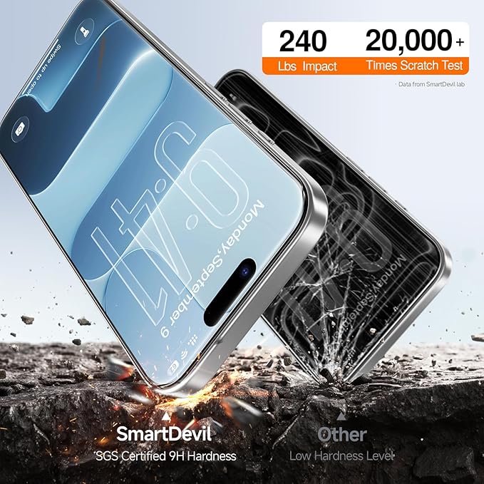 SMARTDEVIL 2 Pack for iPhone Air Screen Protector Tempered Glass, HD Clear Film, Easy Installation, Dust-Free Box