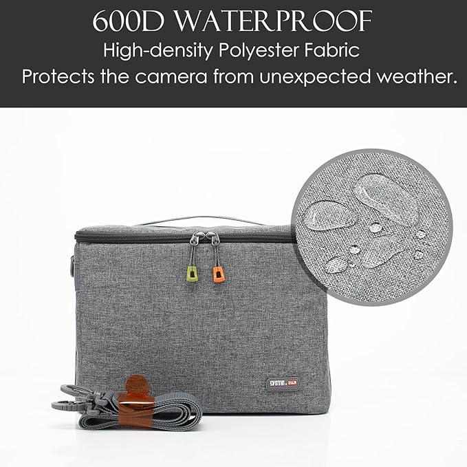 Large Camera Insert Bag, Shockproof&Water-resistant Lens Cube Case,Digital DSLR SLR Mirrorless Cameras Accessories Storage Pouch Compatible for Canon,Nikon,Sony,Panasonic（S）