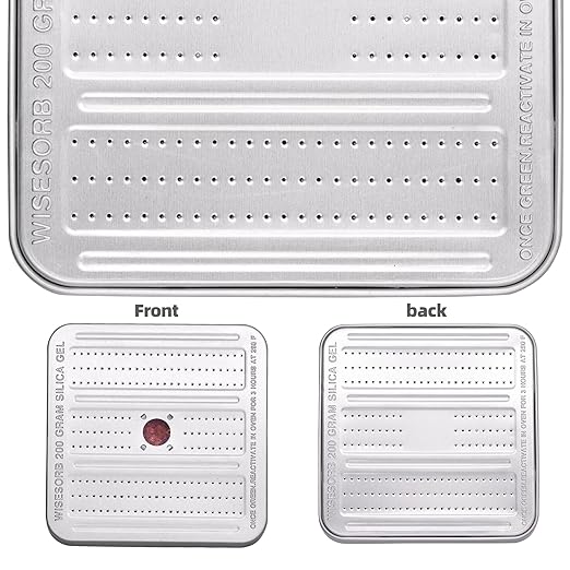 200 Gram 6 Pack Gun Safe Dehumidifier, Reusable Silica Gel Dehumidifier, Indicating Silica Gel Desiccant Canister (Orange to Green)