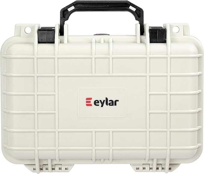Eylar Protective Gear and Camera Hard Case Waterproof Dry Box with Foam 11.6 Inch 8.3 Inch 3.8 Inch (White)