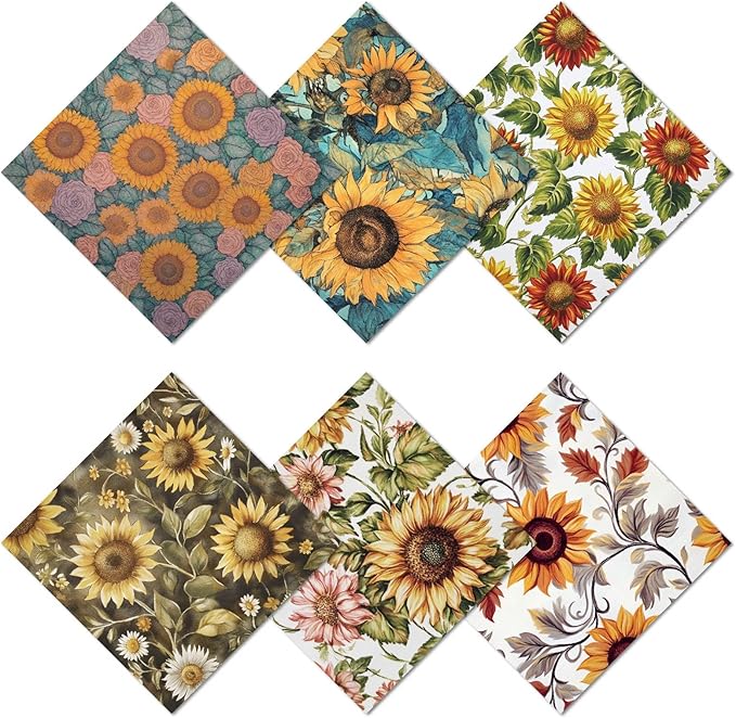 CREATCABIN 6 Pcs Sunflower Glasses Cleaning Cloth Microfiber Cloth Soft Multicolor Cleaner Sunglasses Reusable Thicken Wipes Cloths for Eyeglasses Camera Cell Phone Lens Screens Glasses Gift 6x6 Inch