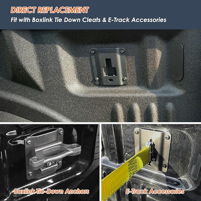 4Pcs Truck Bed Tie Down Anchors Boxlink Plates Compatible with Ford F150 F250 F350 & Raptor 2015-2025 2026