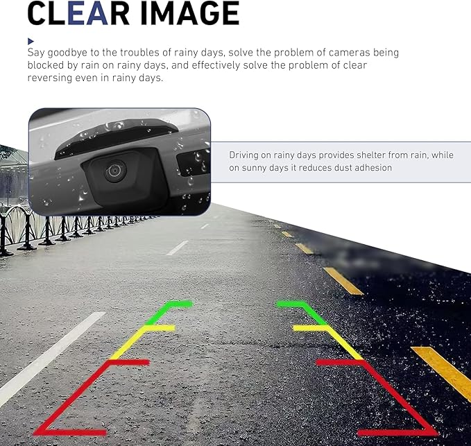 Car Rear View Backup Camera Cover, ABS Back Up Camera Anti- Rain Protective, Auto Rear Camera Rain Cover with Wider Design, Universal Reversing Cameras Modification Accessories (Black)