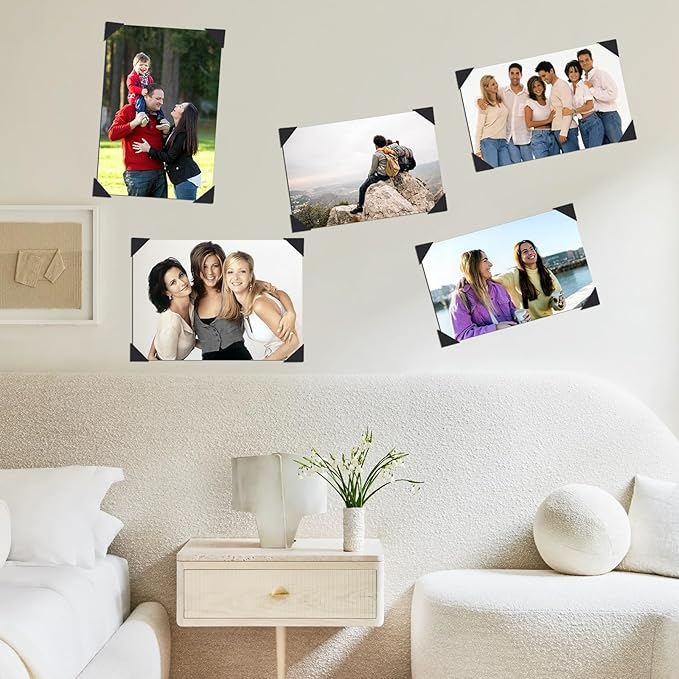 Photo Corner Stickers, 2040 Pcs 20 Sheets Photo Corners Self Adhesive, Scrapbook Photo Corners for Scrapbooking, Memory Books, DIY Picture Album, Journal Diary (Black and White)