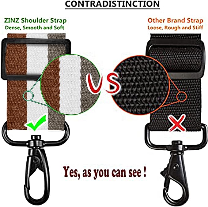 ZINZ Bag Shoulder Strap, Padded Adjustable Shoulder Strap Replacement