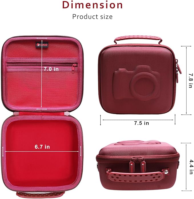 XANAD Hard Camera Case Bag Compatible with Canon EOS Rebel T7/ T100/ R50/ R50 V/RP/ R8/ R6 Mark II/ R7/ R10 DSLR Mirrorless Cameras, for Canon Sony Kodak Panasonic Nikon DSLR Mirrorless Camera, Red