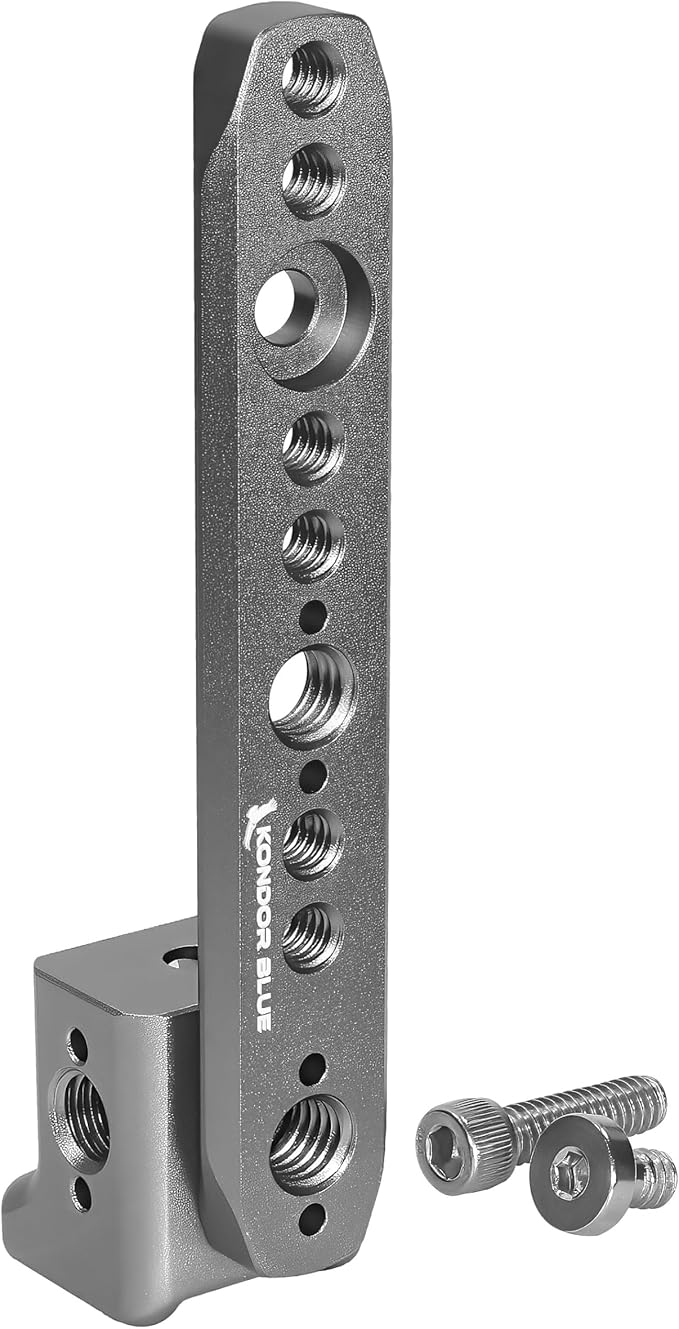KONDOR BLUE FX3 / FX30 XLR Handle Extension Compatible with Sony | Lightweight Aerospace Grade Aluminum | Add Multiple Mounting Points and Grip Length | Space Gray