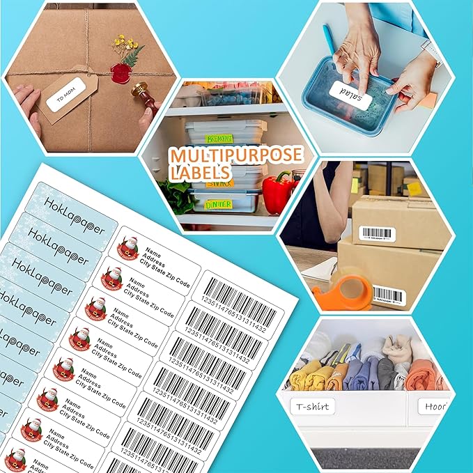 1" x 2-5/8" Mailing Address Labels,6,000 Sticker Labels(200 Sheets),White Blank Labels for Laser/Inkjet Printer,Permanent Adhesive FBA Labels