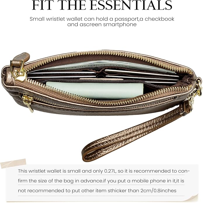 befen Genuine Leather Wristlet Clutch RFID Blocking Bag Cell Phone Wallet Purse Wristlet Wallet Purses and Handbags for Women