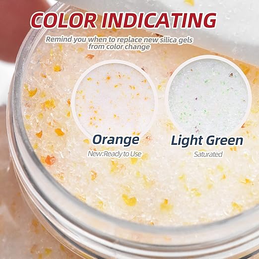 0.7 LBS Silica Gel Flower Drying Crystals, Orange to Green Color Indicating Flower Drying Silica, Reusable Silica Gel for Drying Flowers