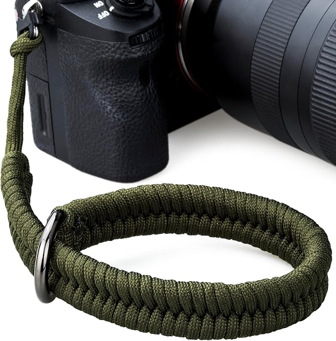 Qiang Ni Camera Wrist Strap - Paracord Quick Release Camera Hand Strap Wrist Lanyard for DSLR or Mirrorless Camera - Green