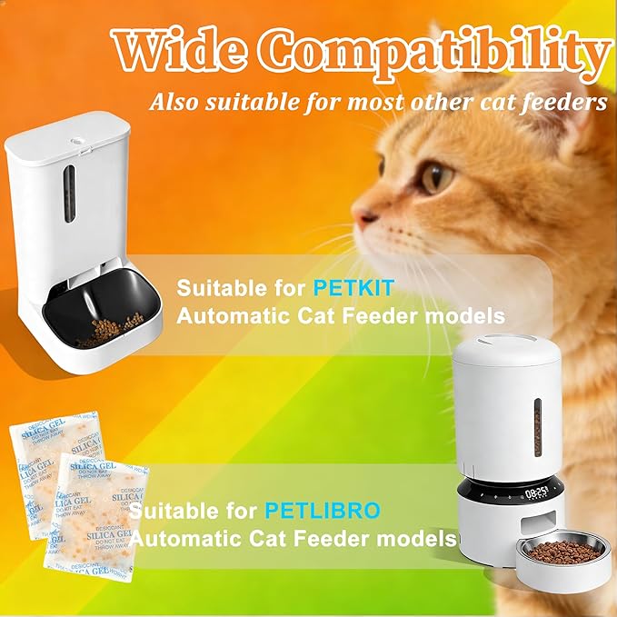 12PCS Color-Changing Pet Food Desiccant Packs Compatible with PETLIBRO Automatic Cat Feeder, Individually Packaged Desiccant Replacement Packs Suitable for PETKIT Automatic Cat Feeder