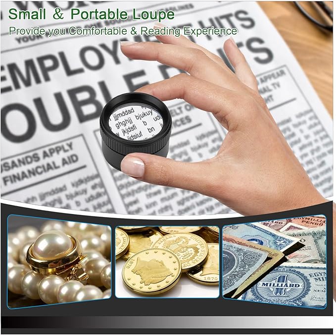 30X Portable Handheld Magnifier Optics Lens Loupes Magnifiers Dome Magnifying Glass for Jewelry Scope Stamps Seniors Reading Newspapers Crafts Watch Repair (30X 36MM)