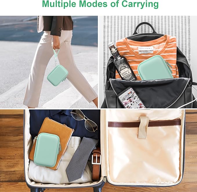 Canboc Carrying Case for KODAK Mini 2 Retro 4PASS Portable Photo Printer/KODAK Mini Shot 2 Retro 4PASS 2-in-1 Instant Digital Camera, Mesh Bag fits Photo Paper and Cable, Green