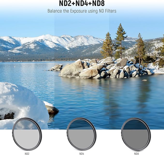 NEEWER 43mm ND Lens Filter Kit: UV, CPL, FLD, ND2, ND4, ND8, Lens Hood and Lens Cap Compatible with Canon Nikon Sony Panasonic DSLR Cameras with 43mm Lens