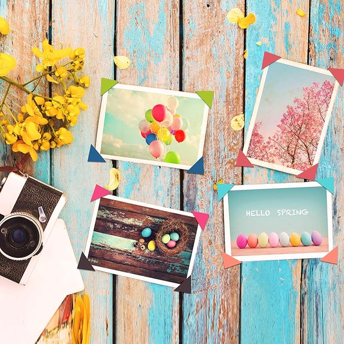 3060 Pieces Photo Corner Stickers Self Adhesive Picture Corners for Scrapbooking, Photo Album (Black, Clear and Multicolored)