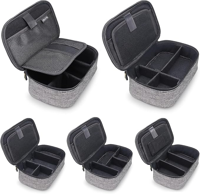 sisma Travel Electronics Organizer Small Carrying Case for Cables Phone Chargers USB Plugs Power Cords Earbuds Adapter Tech Accessories Pouch -Grey