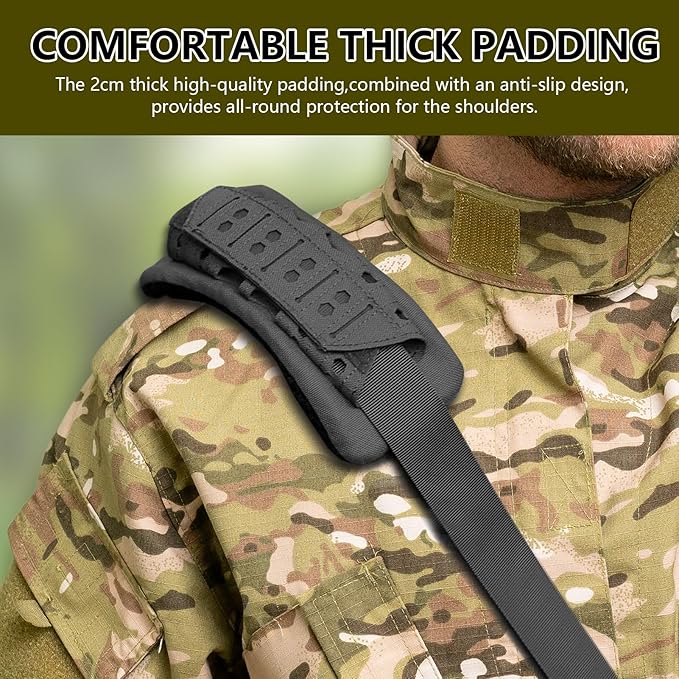 Archerest 2 Pack Tactical Plate Carrier Shoulder Pads, Soft Vest Shoulder Strap Cushion, Mesh Breathable Strap Pad for Backpack