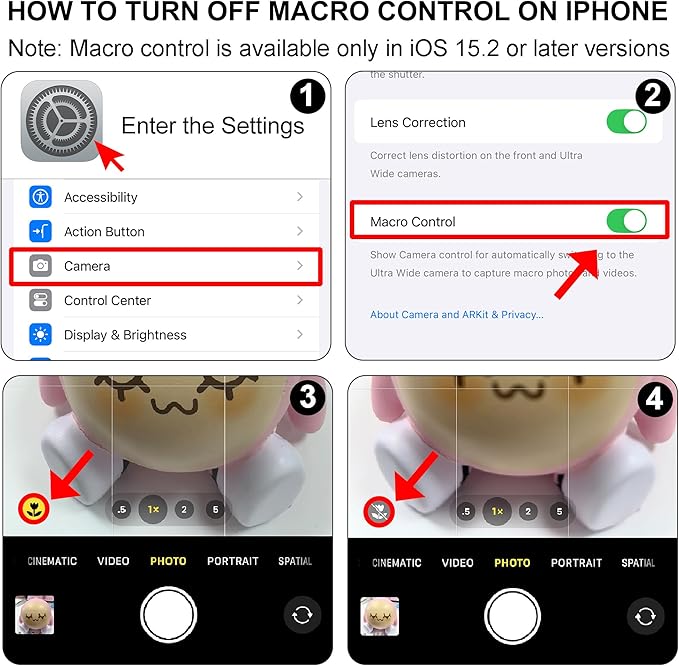 10X Macro Lens for iPhone Android Smartphone, Compatible with SmallRig NEEWER Phone Cage, with Detachable Diffuser Hood, 17mm Thread Universal Phone Lens Clip and Black Portable Bag