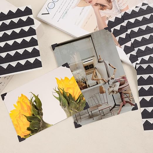 Lineco Self-Adhesive Photo Corners, Archival Quality Acid-Free Pressure Sensitive, 0.5 Inch, Useful for Scrapbooking Mounting on Mat Boards DIY (Pack of 252) Black
