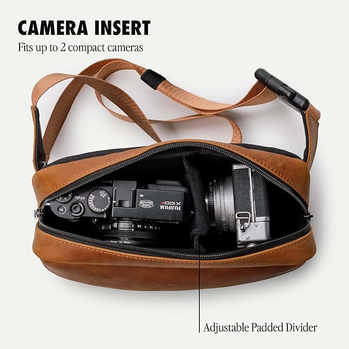 Evergreen Legacy Compact Camera Sling/Genuine Leather/Cross-body Bag/Compatible with Fujifilm X100 Series, X-Pro 3, XT4, Leica M6