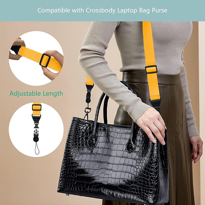 Adjustable Shoulder Strap:Comfortable iPad Strap Nylon Neck Lanyard for iPad/Samsung Tablet Case,Camera Binocular Crossbody Laptop Luggage Bag(Yellow)