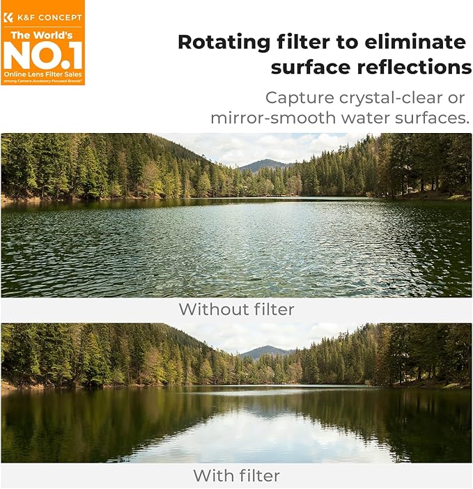 K&F CONCEPT 58mm Press-on CPL Phone Lens Filter Kit, Polarizing Filter Compatible with iPhone 17/16/15/14/13/12 Standard, 16/15/14/13/12 Pro/Pro Max, 58mm Threaded Filters