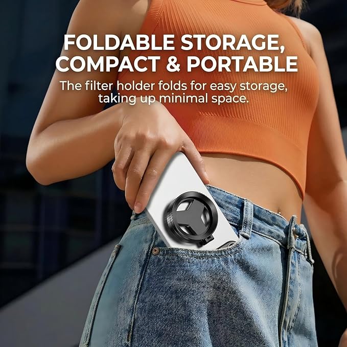 Anti-Glare Magnetic Phone Filter, 52mm Mobile Camera Filter Kit, N52 Magnets, Foldable Portable Design, Phones for Professional Mobile Photography (1Pcs)