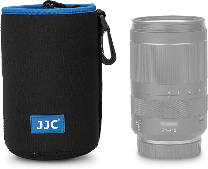 JJC Drawstring Neoprene Camera Lens Pouch Case, Protective Lens Bag for Mirrorless Lenses Up to 3.5 x 6.7 (D X H) for Canon EF 24-70mm f/2.8L Canon EF 85mm f/1.2L II Sigma 70-300mm F4-5.6 and More