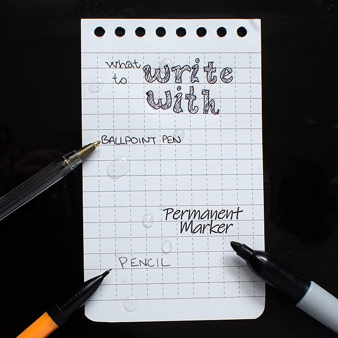 8.5x11 inch All Weather Notepad Writing Pad (Black)