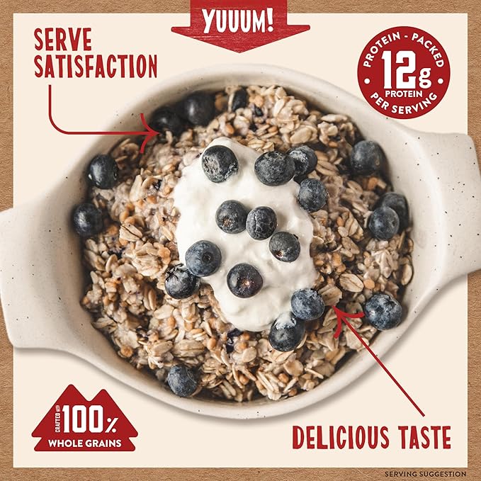 Kodiak Instant Oatmeal Packets, Blueberries & Cream, High Protein, 100% Whole Grains, 6 boxes with 6 packets (36 packets)