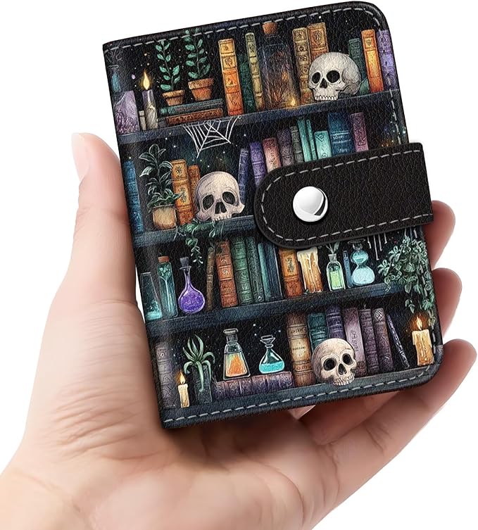 Lebrocoli Goth Skul Bookshelf Small Photos Album for 2x3 Inch Films, 56 Pockets Mini Cute Albums Book for Polaroid Fujifilm Instax Mini Instant Camera Printer, Kpop Photocard Pictures Binders Storage