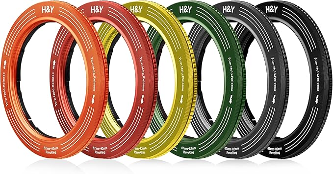 H&Y RevoRing Adjustable Step Up Ring 67-82mm to 82mm, Variable Lens Filter Adapter Ring, Universal Stepping System fits 67 72 77 82mm, Vintage Green