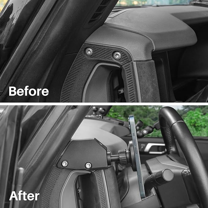Magnetic Phone Holder for Car – Magnetic Phone Mount for Ford Bronco Accessories, 360° Rotating Smartphone Stand for Ford Bronco 2021–2025, Driver Side