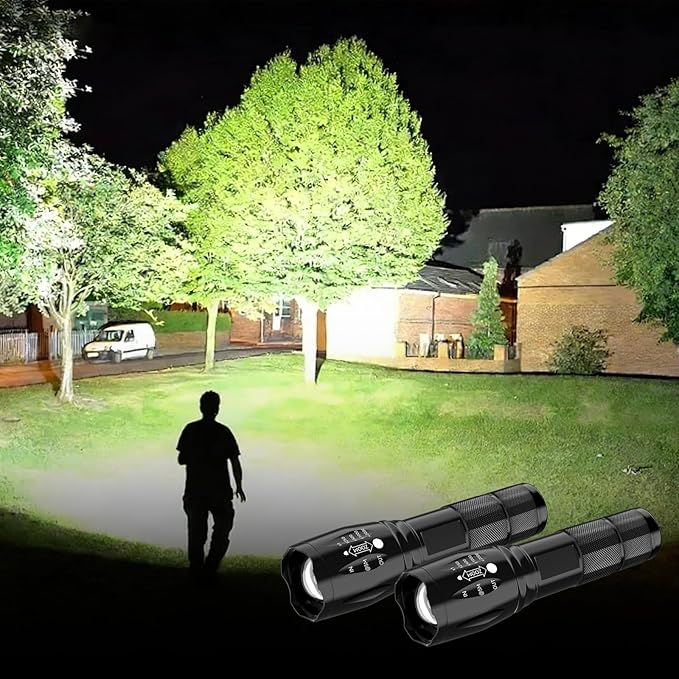 BESTSUN LED Flashlight 2 Pack, Small Flashlights Powerful High Lumens 5 Modes, Waterproof Zoomable Mini Flash Light for Home Emergencies Camping Essentials, Christmas Stocking Stuffers Gifts for Men