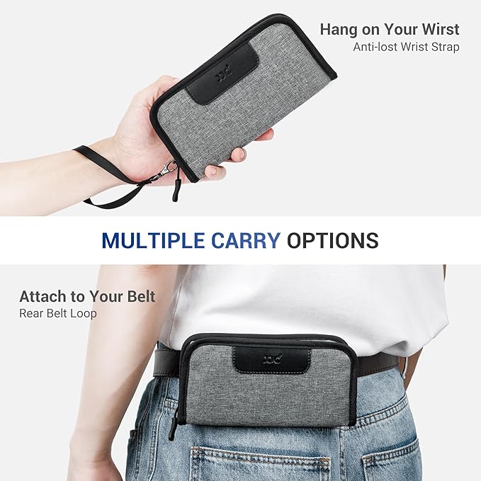 JJC Portable 120 Film Canister Pouch, Compact Film Carrying Case Storage Bag for 5 Rolls of 120 Medium-Format film, Compact Film Cassette Holder Container Storage Box with Belt Loop and Strap (No Film