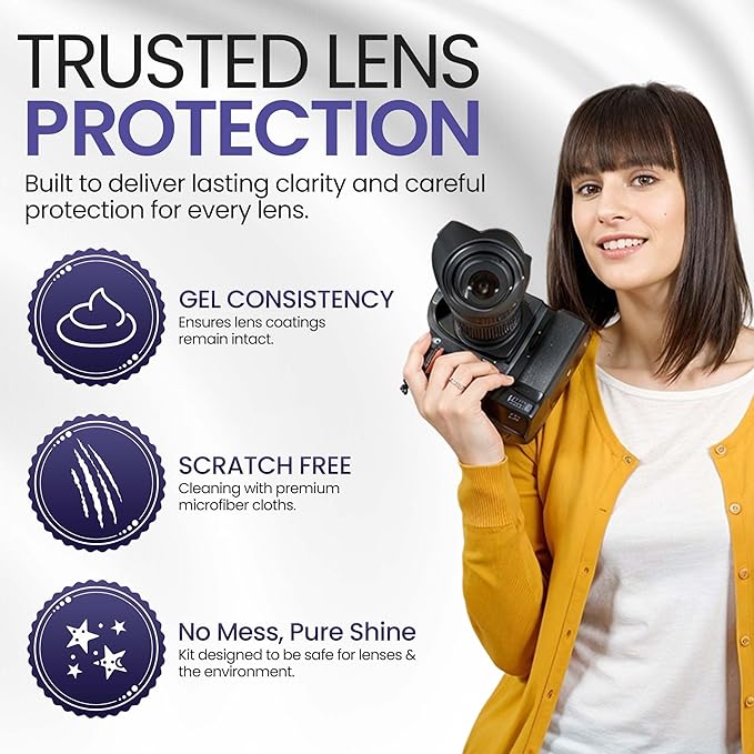 ULTRAVUE’s Ultimate Camera Lens Cleaning Kit –Camera Lens Cleaner, Lens Pen, Fog Stopper, and Microfiber Cloths - Camera Cleaning Kit - Lens Blower for DSLR & Digital Camera Accessories Camera Kit