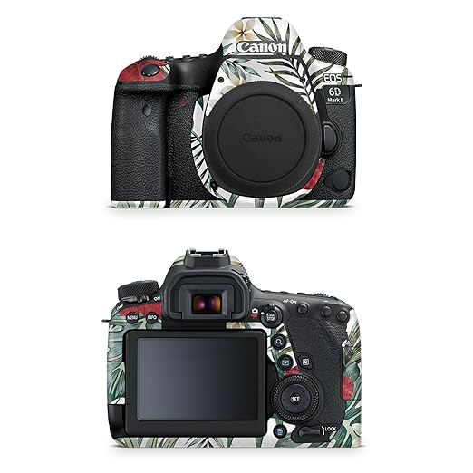 Carbon Fiber Camera Skin Compatible with Canon EOS 6D Mark II Camera (2017) - Tropical Hibiscus - Premium 3M Vinyl Protective Wrap Decal Cover - Easy to Apply | Crafted in The USA by MightySkins