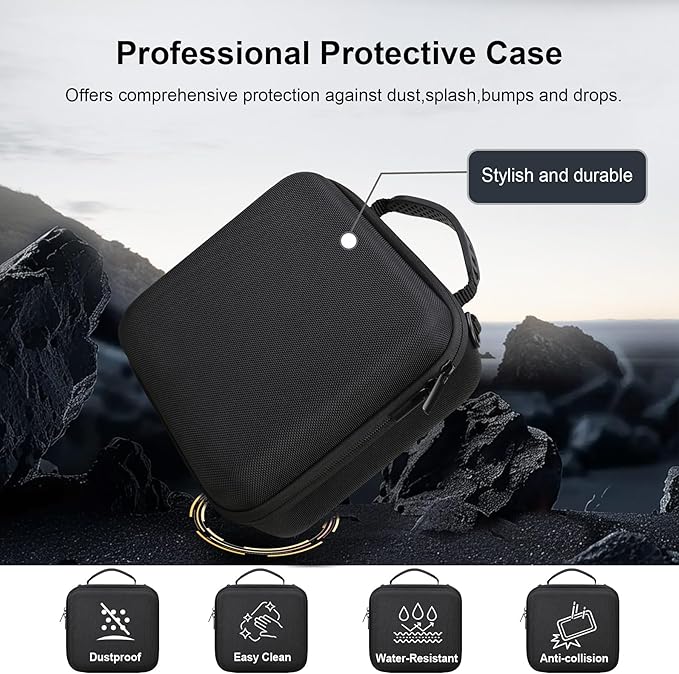 RAIALL Camera Case for Canon EOS Rebel T7/ R50/ R50V/ R100/ R5/ R6 Mark II/ R7/ R8/ R10/RP/T6/ Sony/Nikon D7500 Camera, Hard Carrying Case Protective Travel Bag Fits Lens, Tripod, Batteries, Black