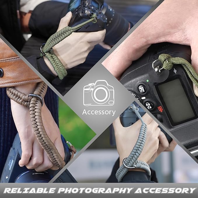SUNYA Camera Wrist Strap for Photographers Paracord Rope Camera Hand Strap Compatible for DSLR or Mirrorless Camera