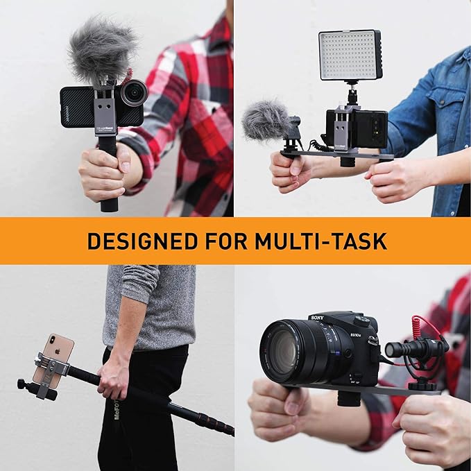 Cinema Mount MK III Metal Smartphone Rig, Phone Tripod Mount with Cold Shoe, Compatible with iPhone 11 12 Pro Max, Samsung Phone Adapter Clamp, Video Rig Live Streaming (XS: Smartphone Clip Only)