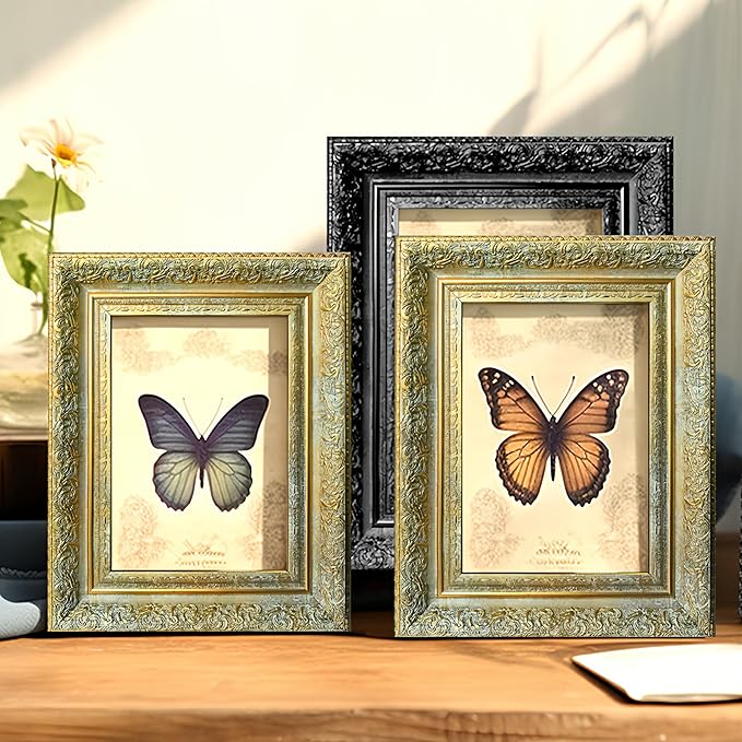 Vintage Picture Frame, Decorative Wall Hanging and Tabletop Display Photo Frame (Gold, 11X14)