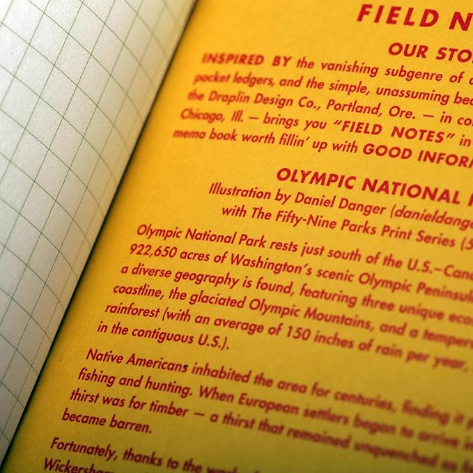 Field Notes: National Parks Series (Series E - Denali, Cuyahoga, Olympic) - Graph Paper Memo Book 3-Pack - 3.5 x 5.5 Inch