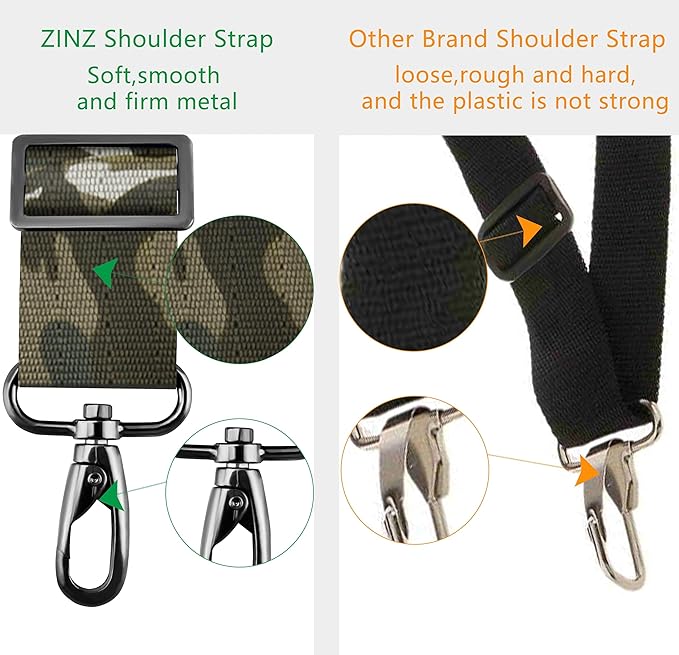ZINZ Shoulder Strap 58" Ultra-Thick Fixed Padded and Adjustable Buckles Crossbody Strap for Briefcase Laptop Bag Luggage