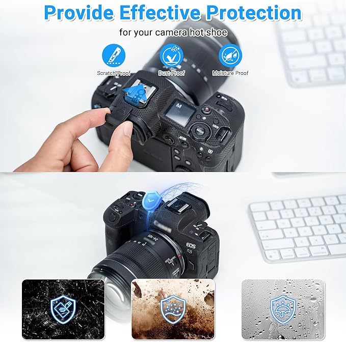JJC Camera Hot Shoe Cover Protector Cap for Canon EOS R100 R5 R6 RP R Rebel T8i T7i T7 T6i T6 T5i SL3 SL2 M50 M5 850D 800D 760D 750D 4000D 1300D 90D 80D 77D 70D 5DM4 5DM3 5DM2 6D 6D2 7D 7D2 G1X III