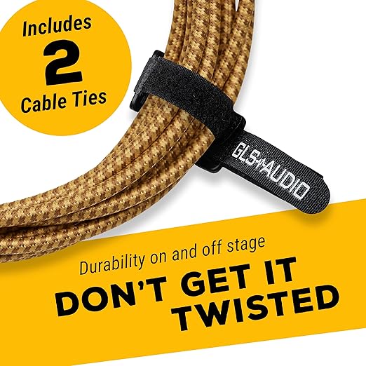 GLS Audio 15 Foot Mic Cable Balanced XLR Patch Cords XLR Male to XLR Female 15 FT Microphone Cables Brown Yellow Tweed Cloth Jacket - 15 Feet Mike P